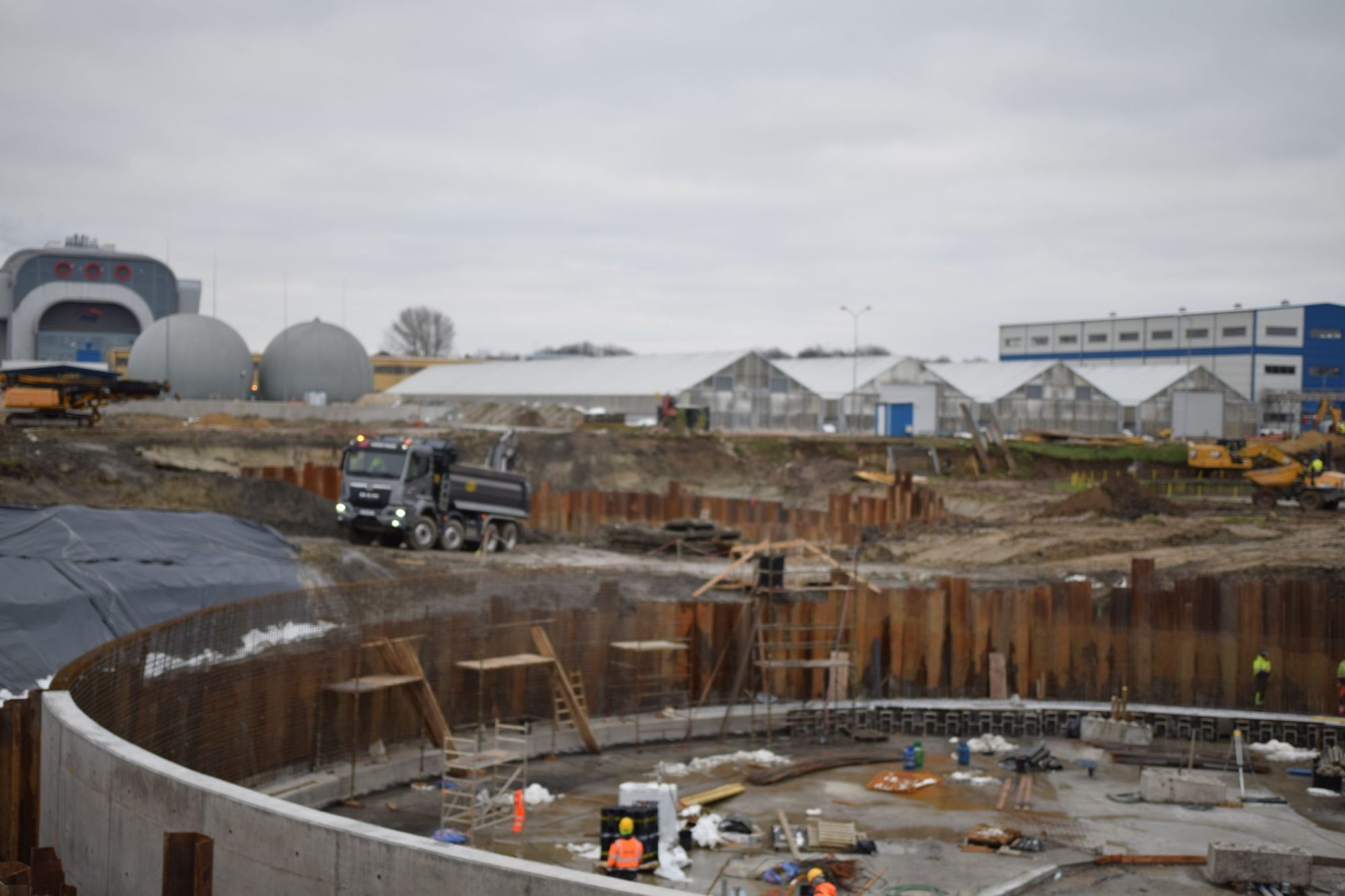 zdjęcie z terenu rozbudowy oczyszczalni ścieków w Rzeszowie, fot. MPWIK